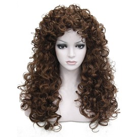 Aimole Long Curly Wig Synthetic Hair Heat Resistant Cosplay Women Wigs(30 Medium Auburn)