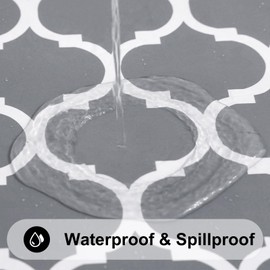 smiry Rectangle Table Cloth, Waterproof Vinyl Tablecloth with Flannel Backing for Rectangle Tables, Wipeable Spillproof Plastic Tablecloths for Dining, Camping, Indoor and Outdoor (54"x108",Grey)