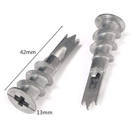 Fix Plasterboard Dowels Assortment Self-Drilling Plasterboard Dowels Metal for Single and Double Planked Plasterboard Panels Pack of 50