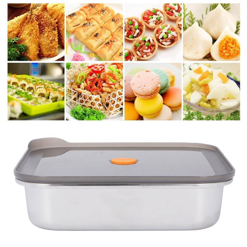 316 Stainless Steel Food Storage Container Vacuum Sealed Metal Food