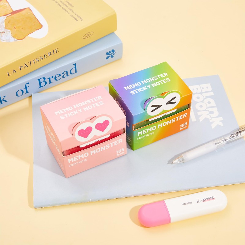 Monster Sticky Notes – Glittery Semi-Transparent Full-Adhesive Sticker Notes with