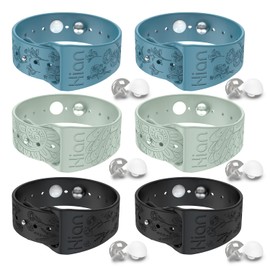 3 Paar Armbänder zur Linderung von Bewegungskrankheiten, Reise-Akupressur-Armbänder, Übelkeit, Linderung von Morgenkrankheit, Meereskrankheit, Reisen, Autokrankheit（Blau + Beryll + Schwarz）