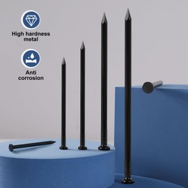 BNUOK 1 inch Hardware Nails, (634pcs) 1 lbs Black Nails, Nails for Hanging Pictures, Small Nails, Wall Nails, Wood Nails