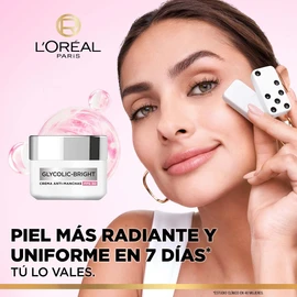 L'Oréal Paris Crema de día Anti-manchas Glycolic Bright con Ácido Glicólico y Niacinamida FPS 30 todo tipo de manchas, 50ml