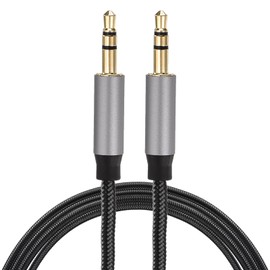 MECCANIXITY AUX Cable, 3.5mm Nylon Braided Audio Cable, 9.8 ft Male to Male Auxiliary Audio Cord Grey for Headphones, Speakers, Car Stereos, Computers