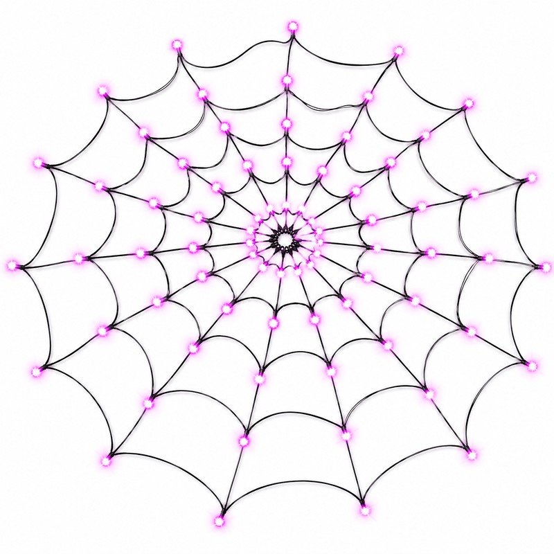 Halloween Spider Web LED Light for Party Décor – Purple