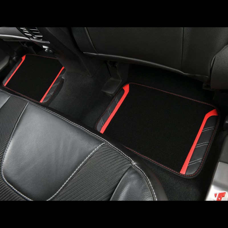 CAR PASS Leather Steering Wheel Cover and Waterproof Car Floor