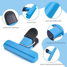 UNIYO - Paquete de 9 clips grandes para bolsas de comida, clips de plástico para bolsas de alimentos, agarre pesado