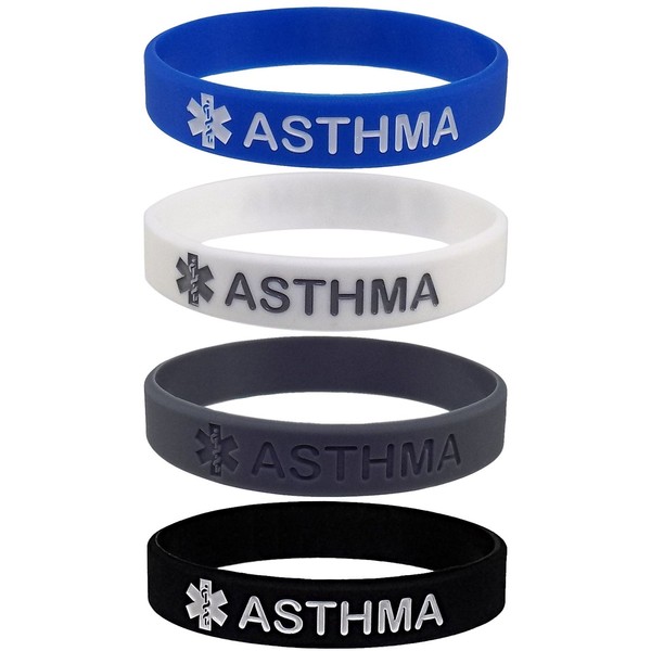 Max Petals Asthma Medical Alert ID Silicone Bracelet Wristbands