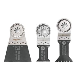 Fein StarLock Plus E-Cut Combo Oscillating Saw Blades - for Universal Use - 1 Blade of 1-3/4", 1 Blade of 1-3/8", 1 Blade of 2-9/16" - Fits Most Multitools - 35222952030