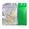 Flat Resealable Mylar Zipper Seal Lock Matte Green with Translucent