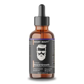 MOUNT BEAUTY Advanced Beard Growth Oil Serum | Made with Almond & Thyme, Argan Oil, and Jojoba Oil for Fuller, Thicker & Healthier Beard Growth | Beard Oil Serum For Men | 30 ml |1.01 Fl OZ