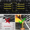 20 Pcs 3d Wall Panels Stick and Peel, Black Brick
