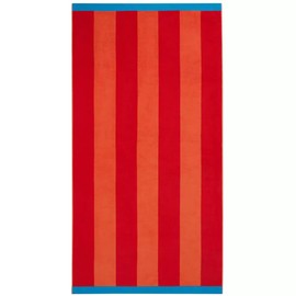 fonefunshop Großes Strandtuch, Cabana-Handtuch, übergroß, gestreift, 91 x 172 cm, Rot