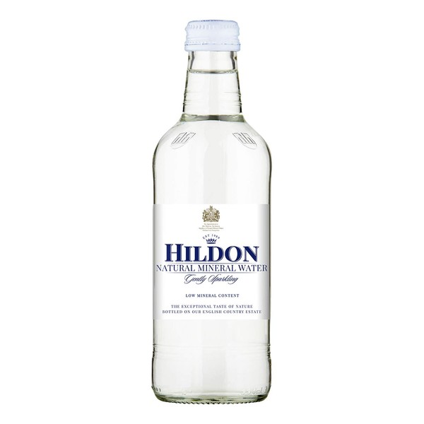 Hildon - Gently Sparkling Natural Mineral Water, 11.1 fl oz (24 Glass Bottles)