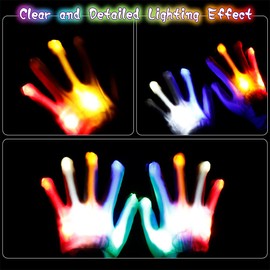 Dilabnda LED Light Gloves Flash Gloves Toy for Children Aged 8 to 14 Years Cool Luminous Gloves for Christmas Party Birthday Clubs Light Show (5 Colours / 6 Modes)