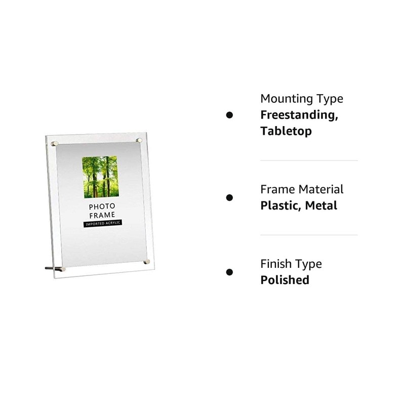 Modern Acrylic Photo Frame - Desktop/Free standing (6x8 inches)