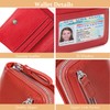 DELIRSTYIN Genuine Wallet Women RFID Blocking Card Holder, Small Leather