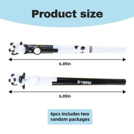 6 Pieces Panda Gel Pens, Decompression Pens, Cute Cartoon Stationery, Interesting Gel Pens, Student Supplies