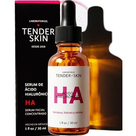 Tenderskin Sérum Concentrado Hidratante HA Ácido Hialurónico 7.5% 30ml | Tratamiento Reparador 5x más concentrado, Hidrata la Piel, Rellena Arrugas y Líneas de Expresión, Con Aloe Vera y Vitamina E