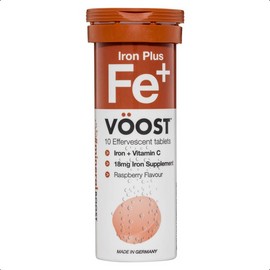 VOOST Iron + Vitamin C Raspberry Flavour 10 Effervescent Tablets