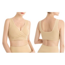 Lemef Pregnancy/Nursing/Sleep Bra, Seamless, Without Underwire, Pack of 3