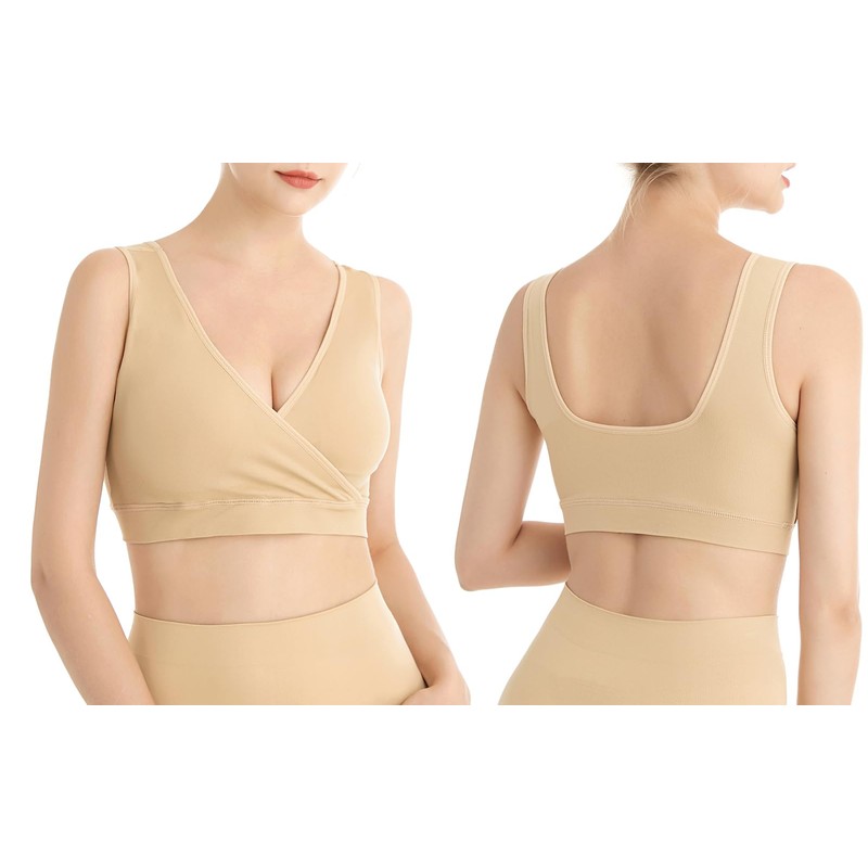 Lemef Pregnancy/Nursing/Sleep Bra, Seamless, Without Underwire, Pack of 3