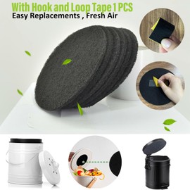 Saiqiang 6.7 inch Kitchen Compost Bin Charcoal Filter Replacements, 12 Pack Compost Pail Replacement Carbon Filters 6.7 inch, Round Activated Compost Filters Countertop Bin Bucket