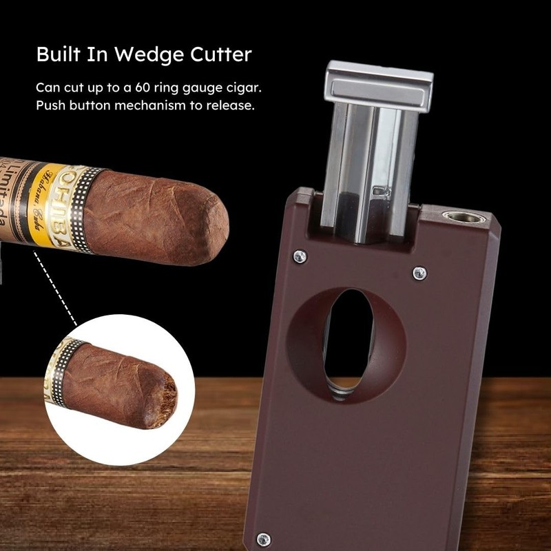 Caseti Urban Single Torch Flame Lighter, Built in Cutter, Built