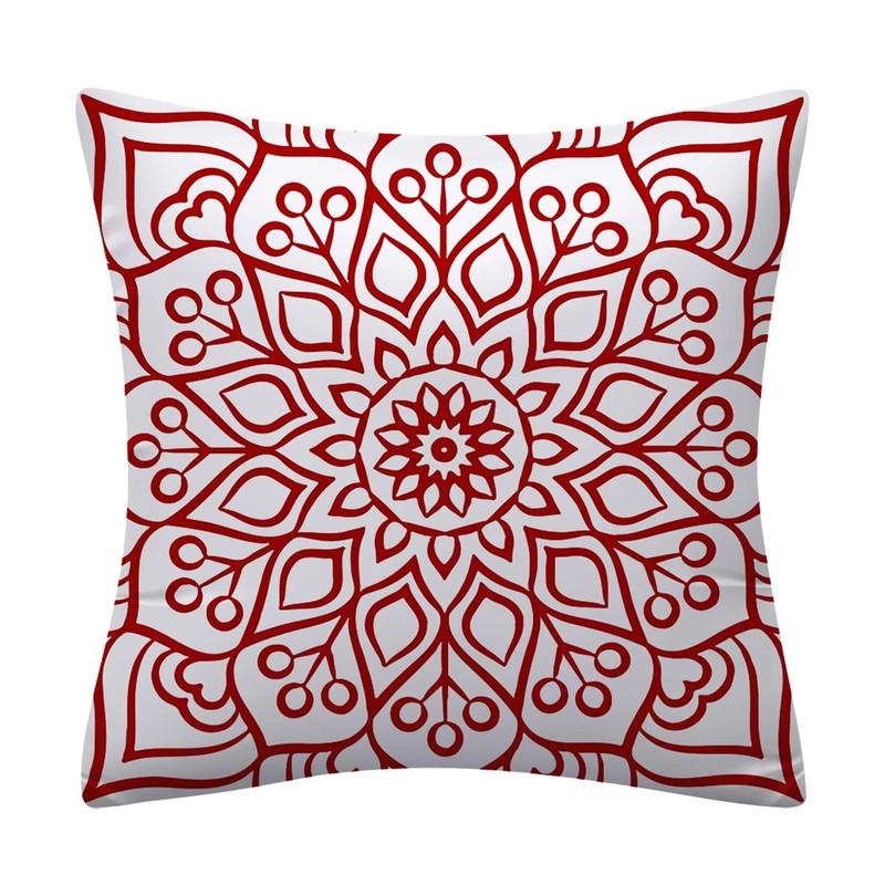 Set of 4 Luxton Red Cushion Covers Home Decor Square