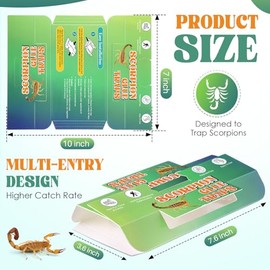 10 Pack Scorpion Glue Traps, Non Toxic Scorpion Killer for Home Indoor, Extra Sticky Glue Traps for Roaches, Bugs & Insects, Pet and Children Safe, Ready to Use, Ideal for Basement, Bathrooms,Garage