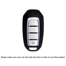 iJDMTOY Real/Genuine Gloss Red Carbon Fiber Key Fob Shell Cover, Compatible with Infiniti 2020-up Q50 Q60 QX50 QX55 QX60 4-Button Smart Key Fob