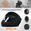 Milwaukee Helmets Breeze Flat Black Advanced Motorcycle Modular Helmet w/Drop