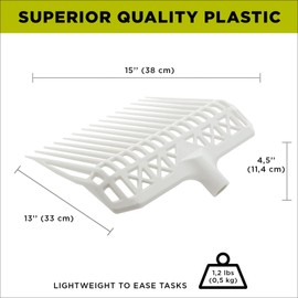 SUEVIA - Pro Manure Fork Head Without Handle - Ultra Strong and Stable - Teeth Length: 7 3/4'' - Premium Pitchfork Replacement Head - White (2 Units)