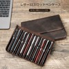 Hiram Brown Crazy Horse Leather Magnetic Split Design Pen Storage