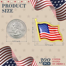 Kigeli American Flag Lapel Pins Memorial Day USA Flag Pins Patriotic Veterans Day Pins for Patriotic Decor Gift School Office(500 Pcs)