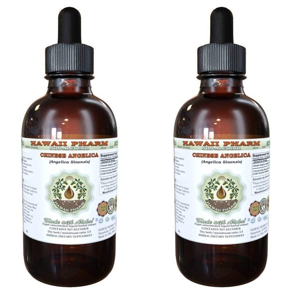 Angelica Chinese Alcohol-Free Liquid Extract, Organic Angelica (Angelica Sinensis) Dried Root Glycerite 2x4 oz
