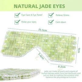 Jade Eye Mask, Natural Real Gemstone Sleeping Eye Cover, Jade Stone Reusable Eye Mask for Facial Relive Eliminate Puffiness