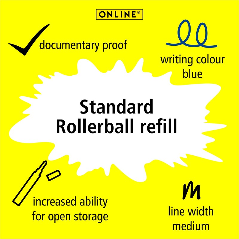 ONLINE Rollerball refill, line width 0.7 mm, ink blue ISO