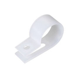 sourcing map 30Pcs Nylon R-Type Clamp Organizer Cord Clips for Wire Management Fit Cable Dia 15-19mm White