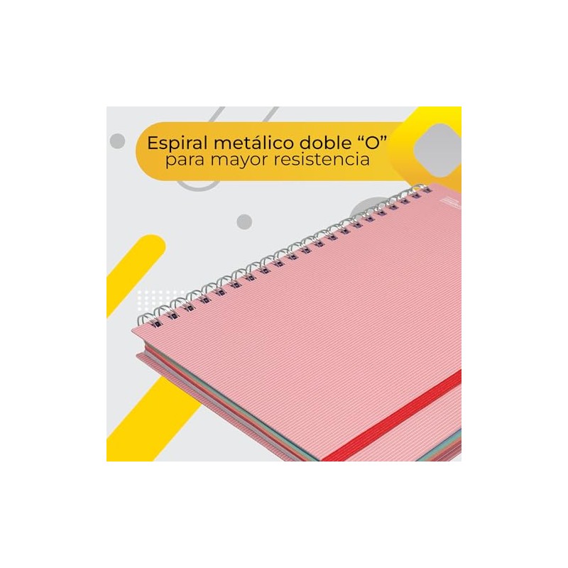 Printaform Libreta Profesional Arcoíris Pastel Universitaria 200h, 2 piezas, Raya,