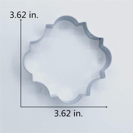 LILIAO Fancy Plaque Cookie Cutter Frame Sandwich Fondant Biscuit Cutter - 3.6 x 3.6 inches - Stainless Steel - by Janka
