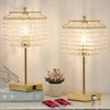 Luvkczc Set of 2 USB Bedside Crystal Table Lamp Gold,