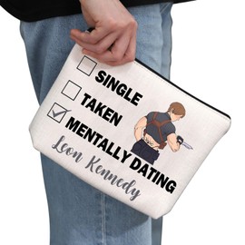 Generic PYOUL Games Inspired Gift Mentally Dating Leon K Makeup Bag Leon K Lover Cosmetic Bag Video Games Fan Gift Games Merch (Dating Leon K Bag)