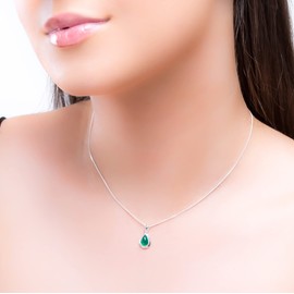 925 Sterling Silver and Green Onyx Necklace, Birthstone Gift, Bridesmaid Jewellery, Every Day Necklace, Classic Teardrop Minimal Necklace