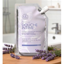 Gel Íntimo Douche Intime con Aceites Esenciales de Tea Tree y Lavanda, pH Balanceado, Bolsa Refill de 250ml