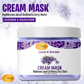 SPA REDI - Mascarilla de crema corporal y pies, lavanda y flores silvestres, 16 onzas - Masaje de pedicura para pies y cuerpo cansados, hidratante,...
