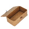 Wicker Basket, Hand-Woven Wicker Storage Container with Lid, Dustproof Multi-Purpose