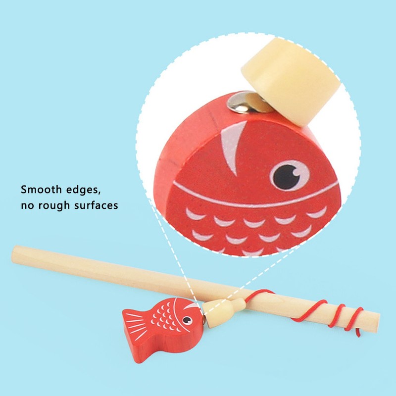 Wooden Magnetic Fishing Game Safe Letters Cognition Preschool Gift for