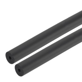 sourcing map 2pcs 0.3 Meter/1ft Pipe Insulation Tube 1/8"(3mm) ID 1/2"(12mm) OD Foam Tubing for Handle Grip Support, Black